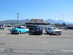 John's '55 Chevy, Morris' '65 Nova SS, and Stephan's '63 Nova