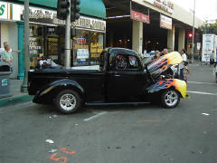 A fat fendered truck at the show